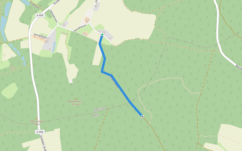 Wiehengebirgsweg walking route map in Bad Essen