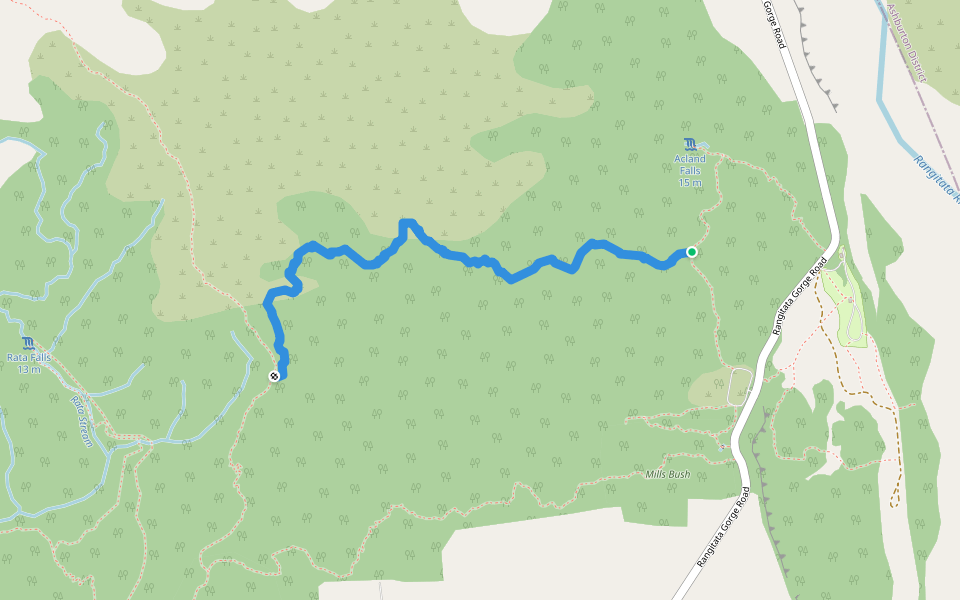 Allans Track walking route map in Peel Forest