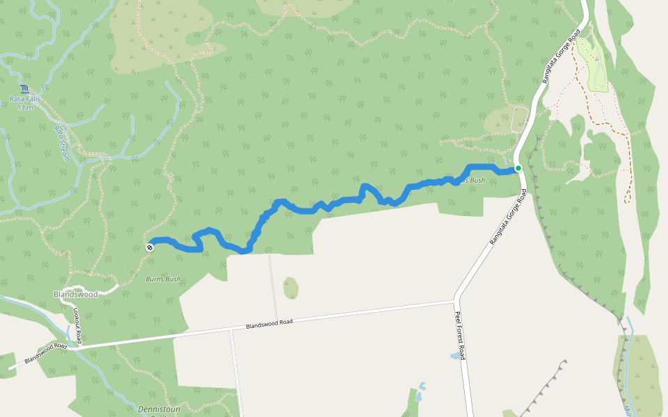 The Fern Walk walking route map in Peel Forest