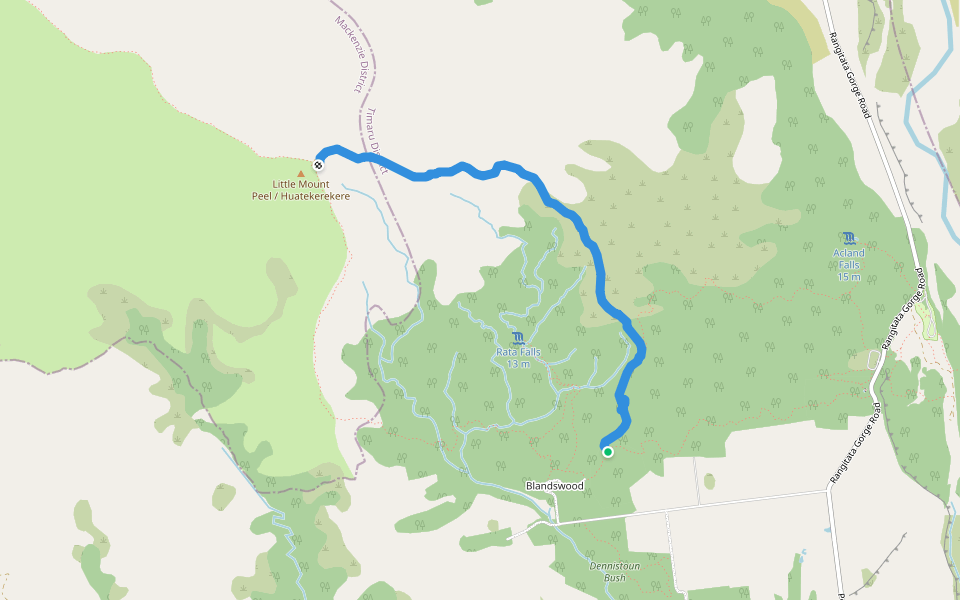 Deer Spur walking route map in Peel Forest