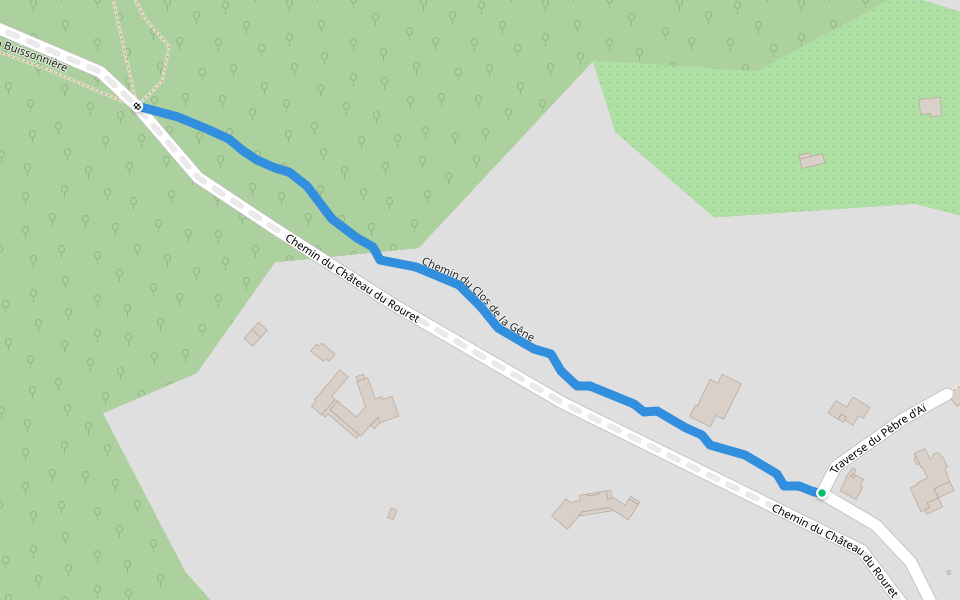 Chemin du Clos de la Gêne walking route map in Le Rouret