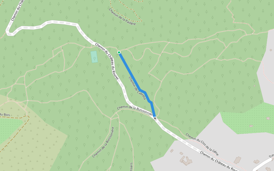 Chemin de Cabreta walking route map in Le Rouret