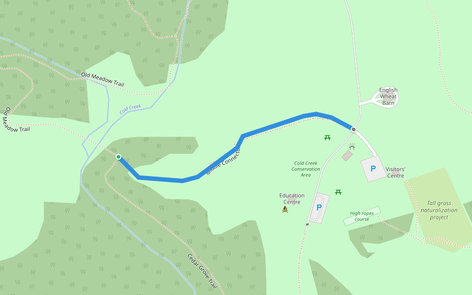 Middle Connector walking route map in Schomberg