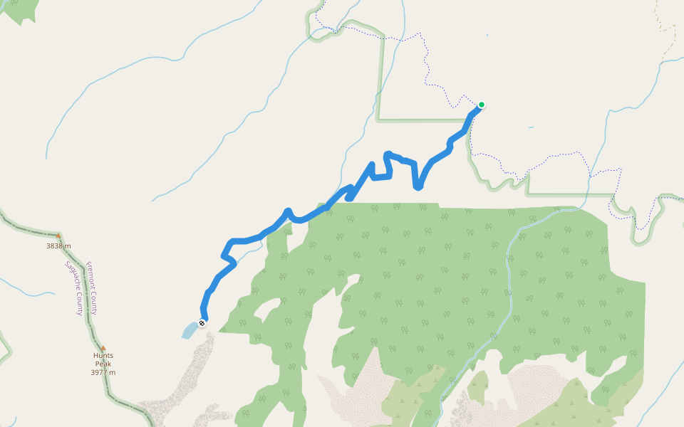 Hunts Lake Trail 1405 walking route map in Howard