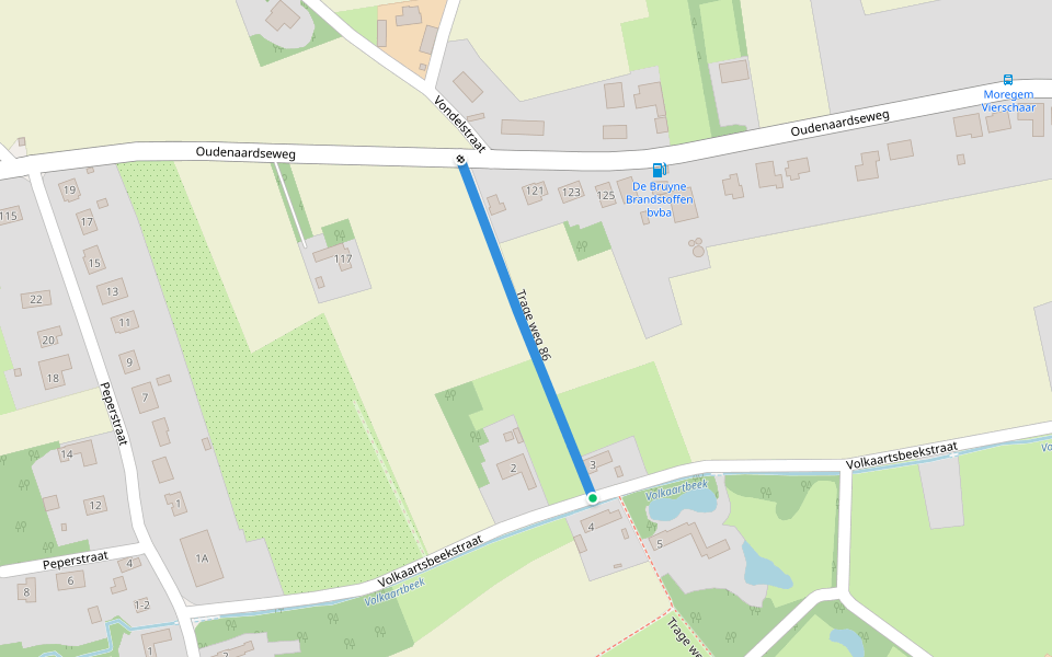 Trage weg 86 walking route map in Wortegem-Petegem