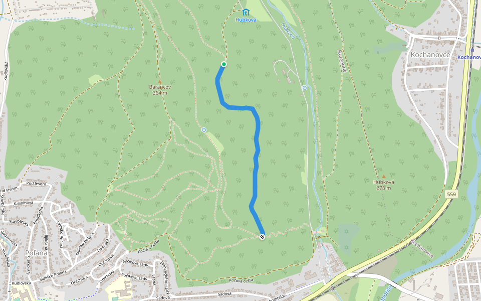 U-rampy walking route map in Humenné
