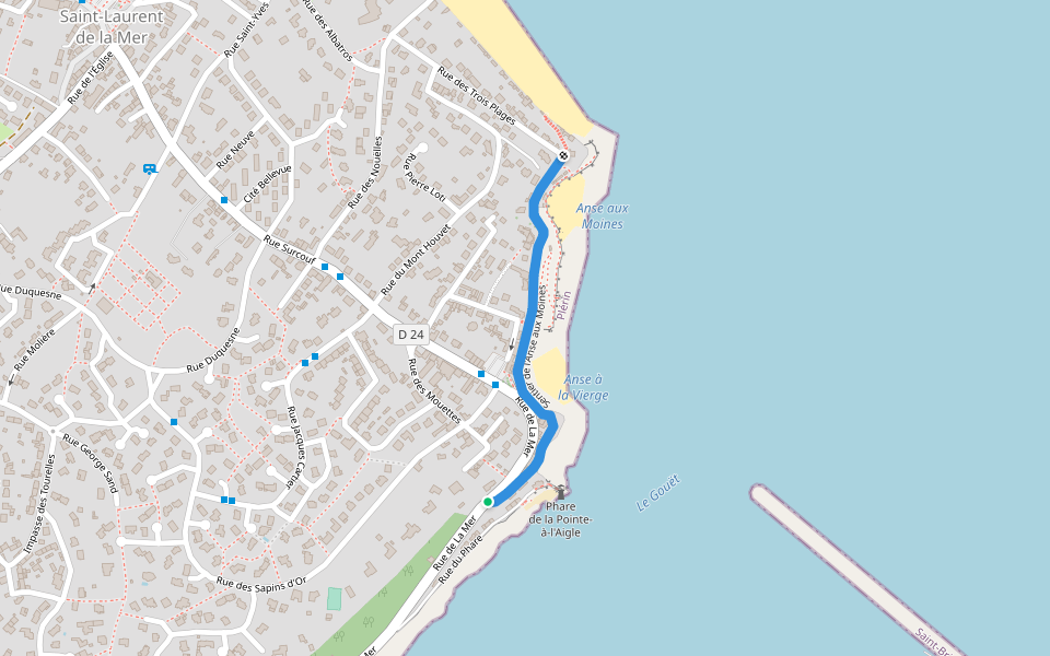 Sentier de l'Anse aux Moines walking route map in Plérin