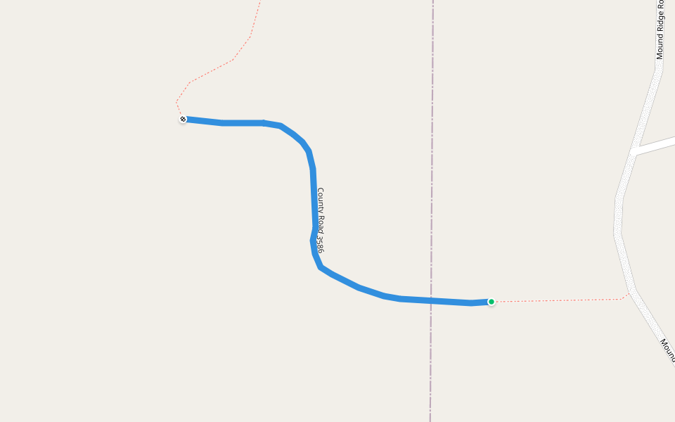 County Road 3586 walking route map in Saint James