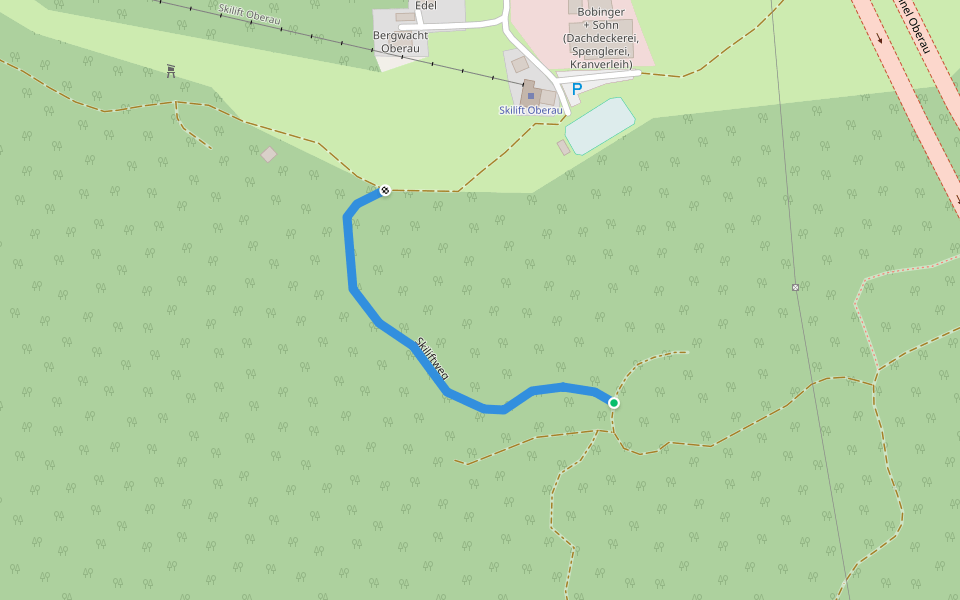 Skiliftweg walking route map in Oberau