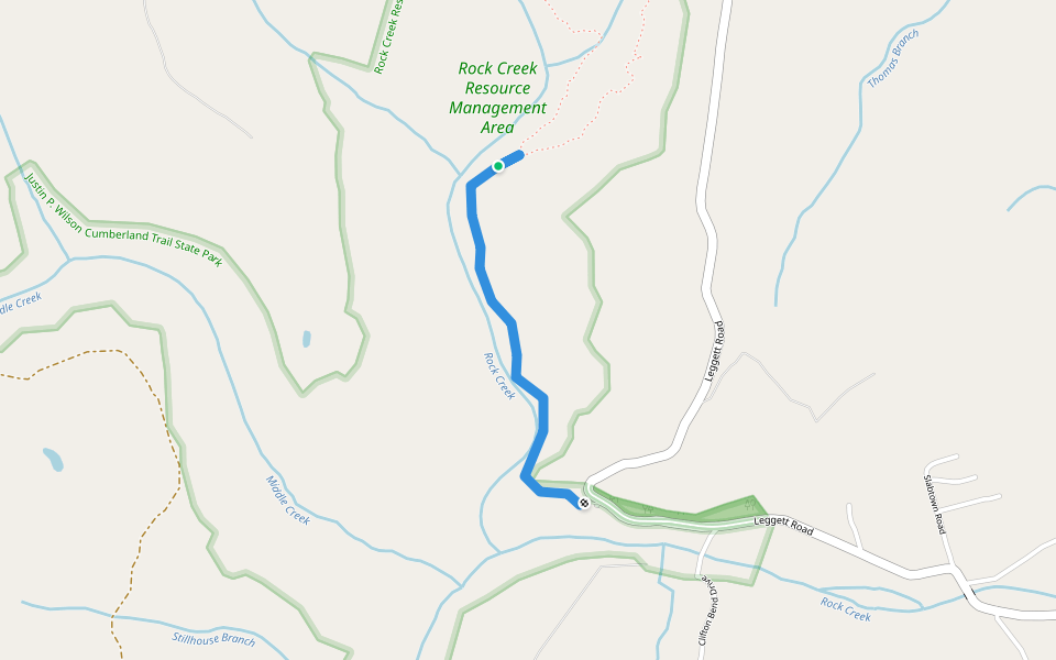 Lower Connector Trail - Leggett Road walking route map in Sale Creek