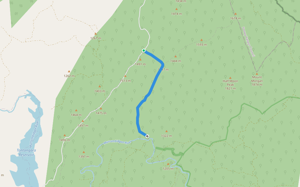 Murrumbidgee National Trail - Bicentennial National Trail walking route map in Tantangara