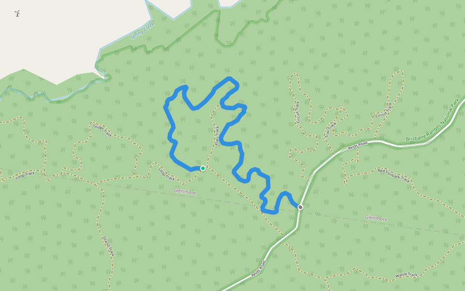 Aspera Track walking route map in Glenmore