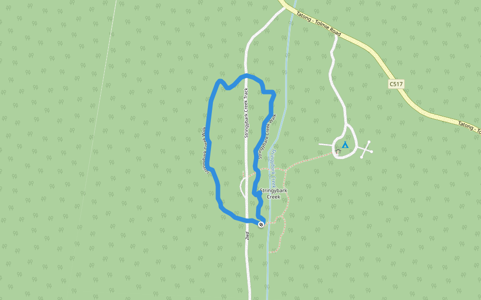 Stringybark Creek Walk walking route map in Archerton