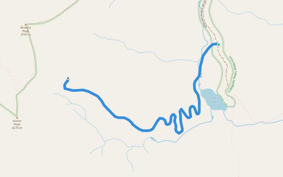 Mt. Huron Trail 1507 walking route map in Buena Vista