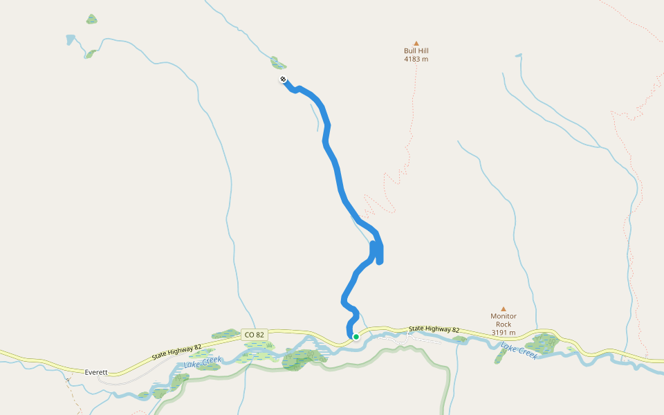 Echo Canyon Trail 1479 walking route map in Buena Vista