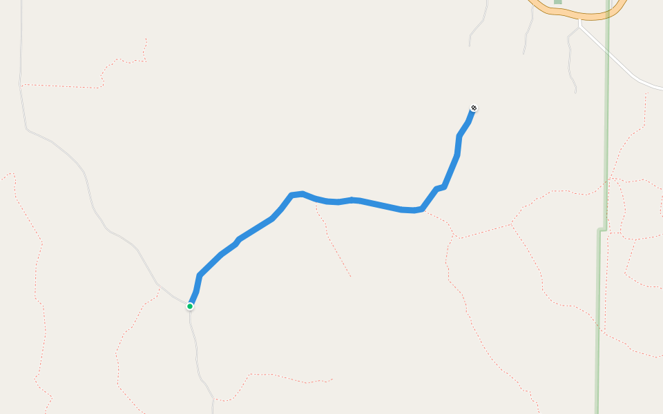 Forest Road walking route map in Doniphan