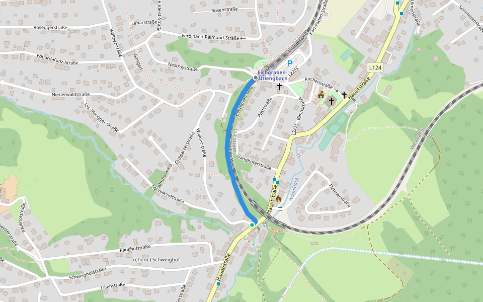 Viadukt Weg walking route map in Hinterleiten