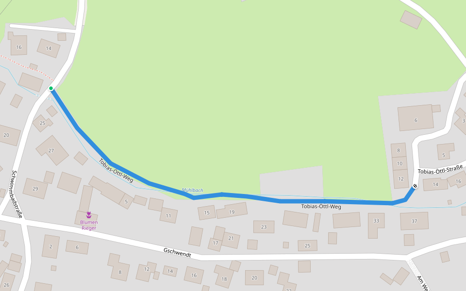 Tobias-Öttl-Weg walking route map in Benediktbeuern