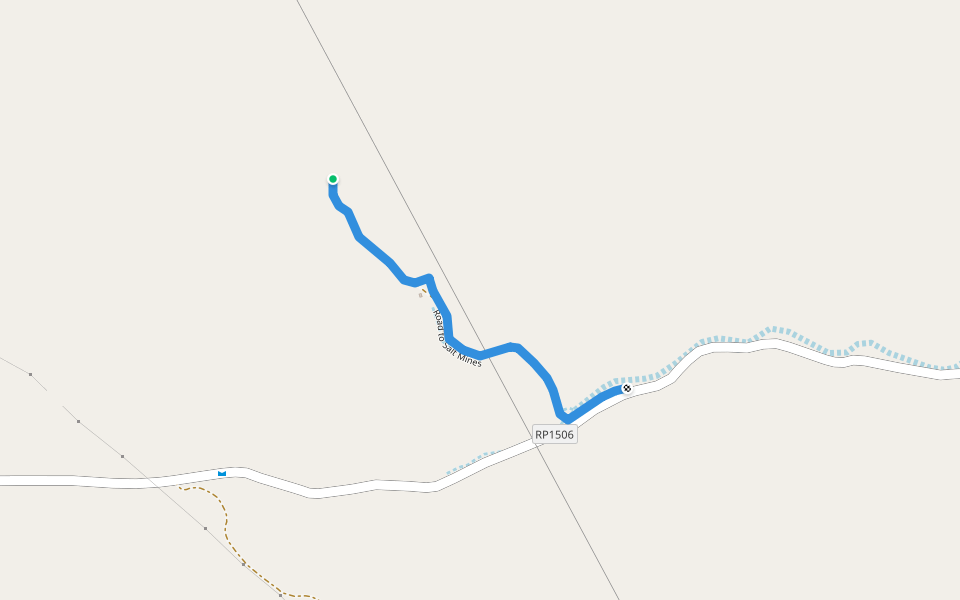 Road to Salt Mines walking route map in Taboughamte