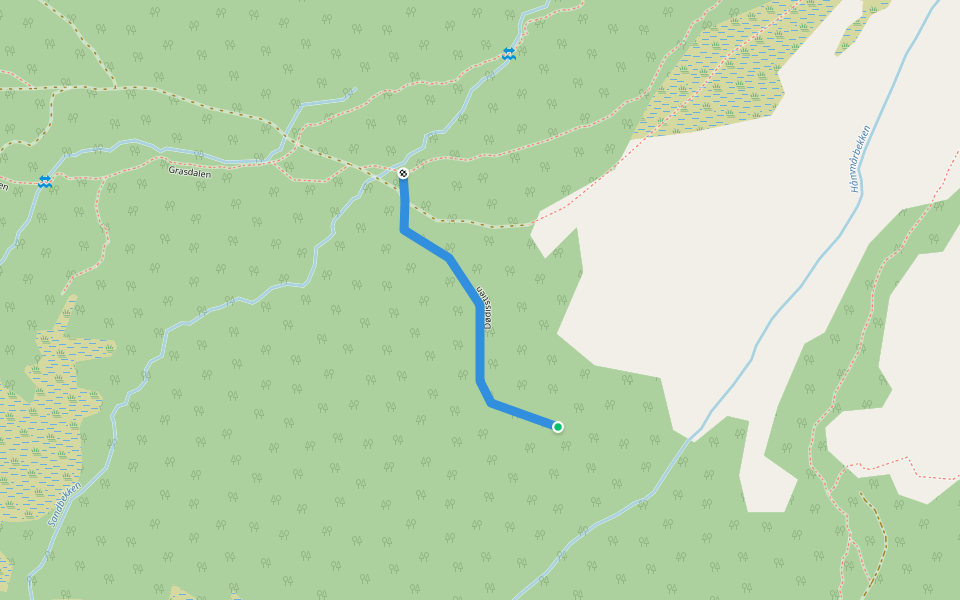Dødisstien walking route map in Storli