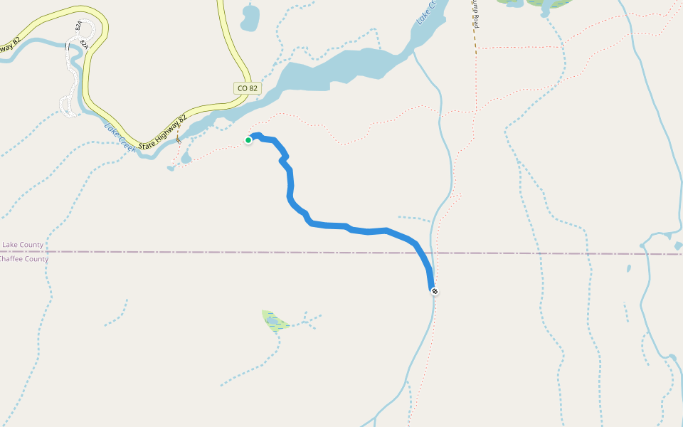 Willis Gulch Cutoff walking route map in Buena Vista