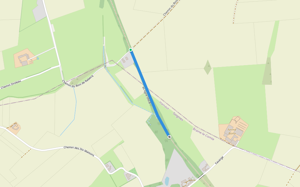 ex ligne SNCB walking route map in Rebecq