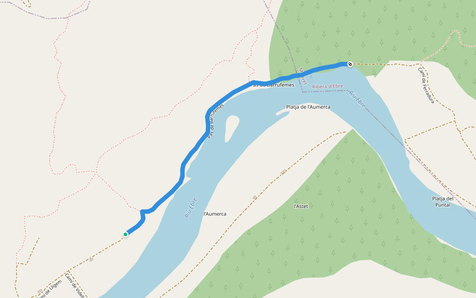 Pas de Barrufemes walking route map in Benifallet