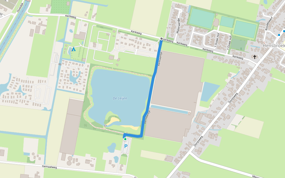 Kerklaantje walking route map in Hensbroek