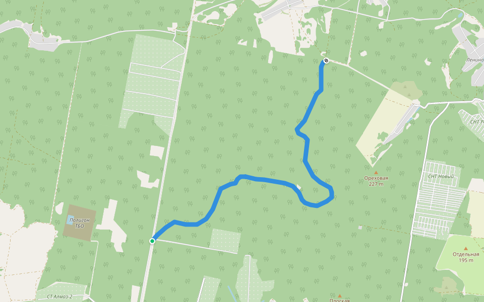 бывш. узкоколейка walking route map in Sovetsko-Nikol'skoe