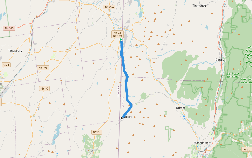 Delaware & Hudson Rail Trail walking route map in Granville