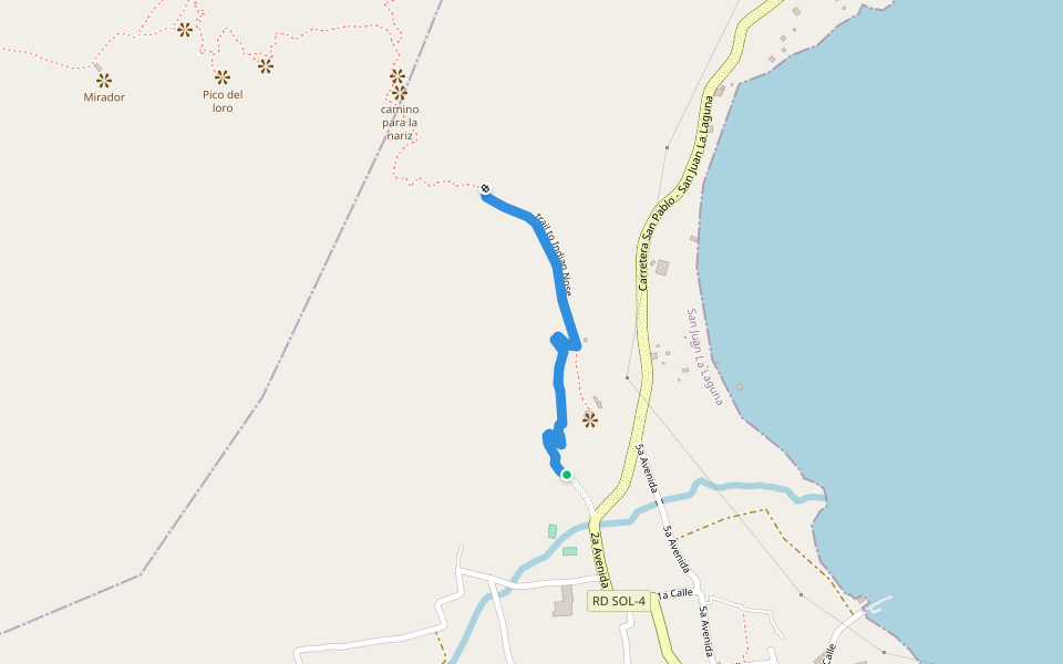 trail to Indian Nose walking route map in Panajachel