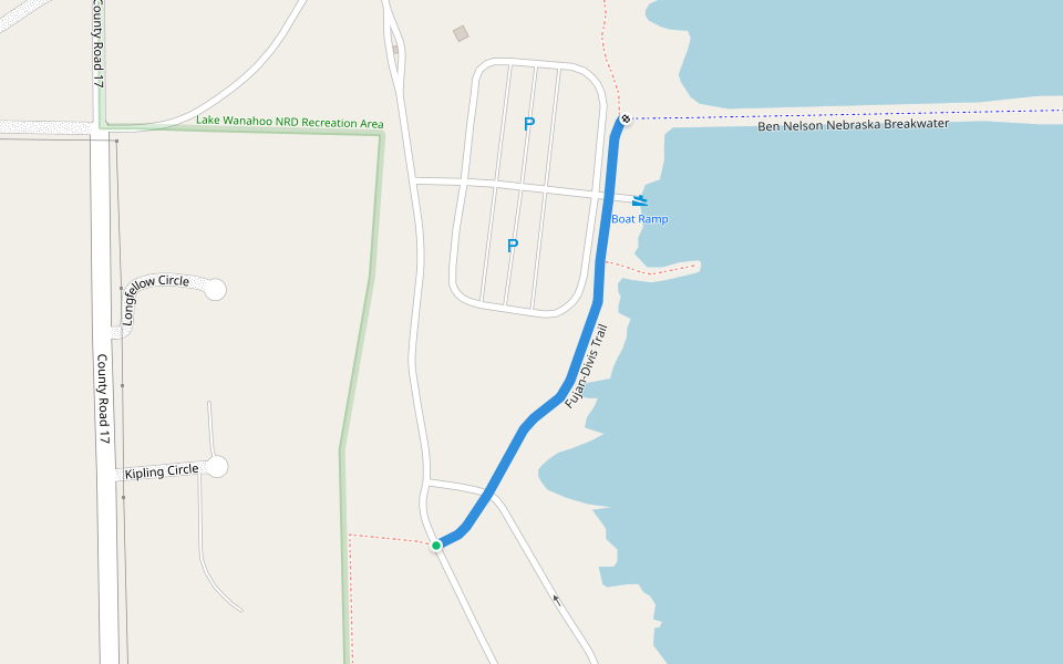 Fujan-Divis Trail walking route map in Wahoo