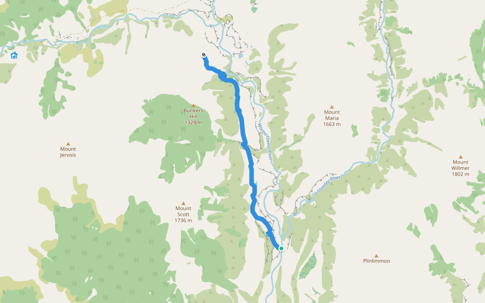 McArthur Track walking route map in Poplars Range