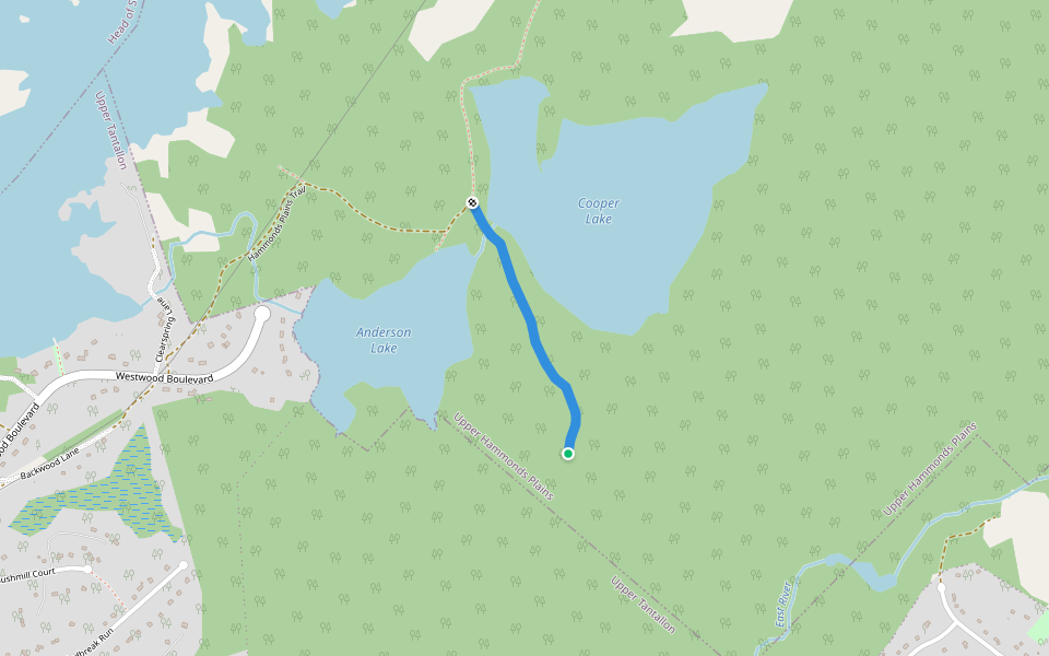Hammonds Plains Trail walking route map in Upper Hammonds Plains