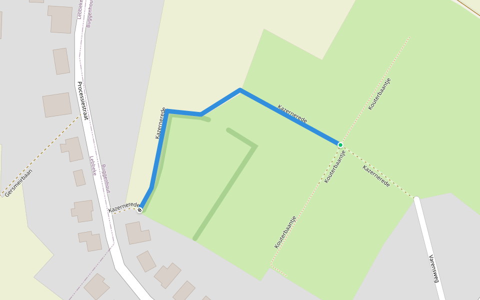 Kazernerede walking route map in Buggenhout