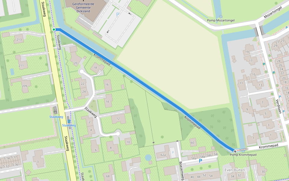 Krommepad walking route map in Dirksland