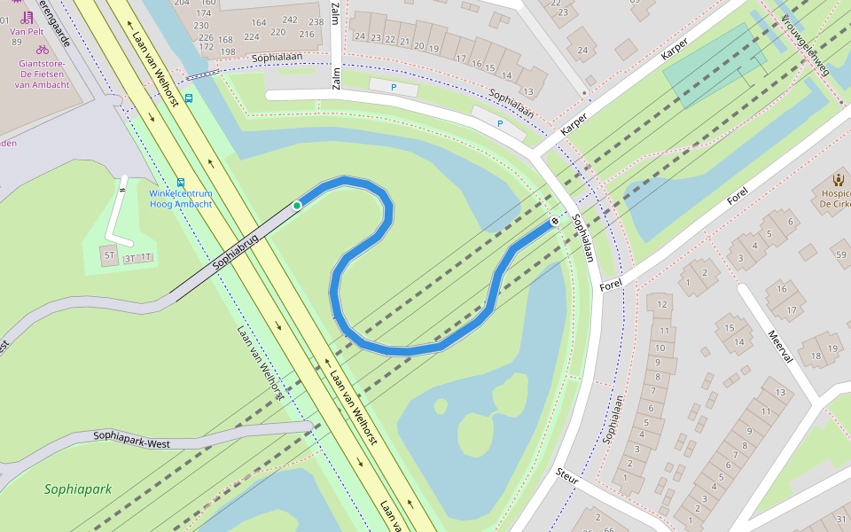 Sophiapark-Oost walking route map in Hendrik-Ido-Ambacht