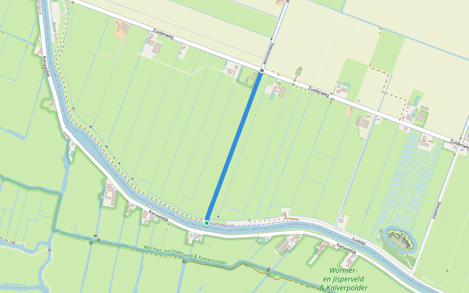 Grasdijk Wormerweg walking route map in Spijkerboor