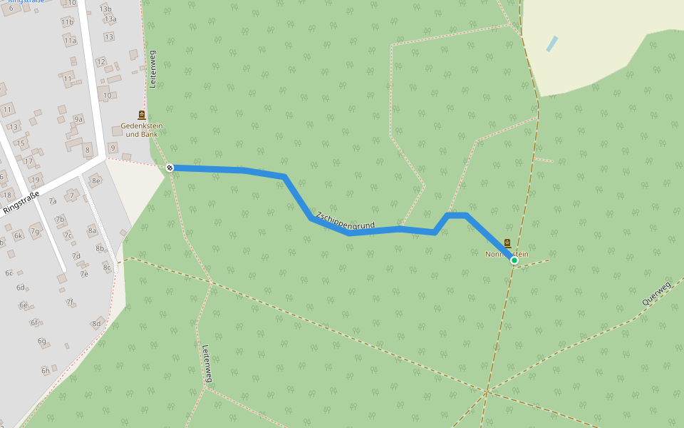 Zschippengrund walking route map in Diera-Zehren