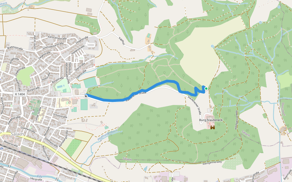 Fußweg: Salach - Burg Staufeneck walking route map in Salach