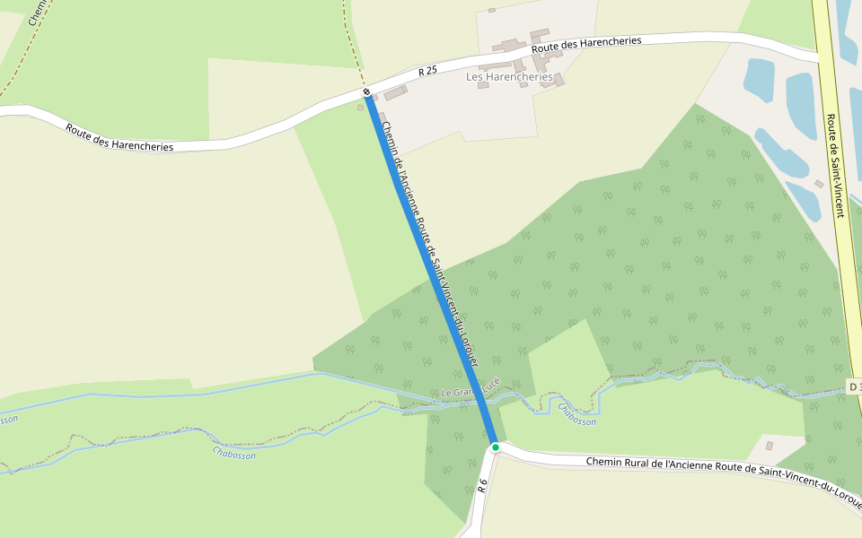 Chemin de l'Ancienne Route de Saint-Vincent-du-Lorouër walking route map in Saint-Vincent-du-Lorouër