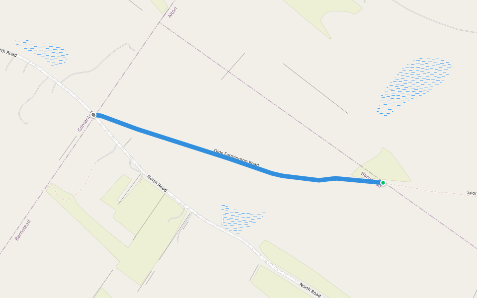Olde Farmington Road walking route map in Barnstead