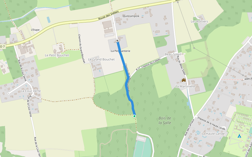 Chemin de la Peignanterie walking route map in Ballan-Miré