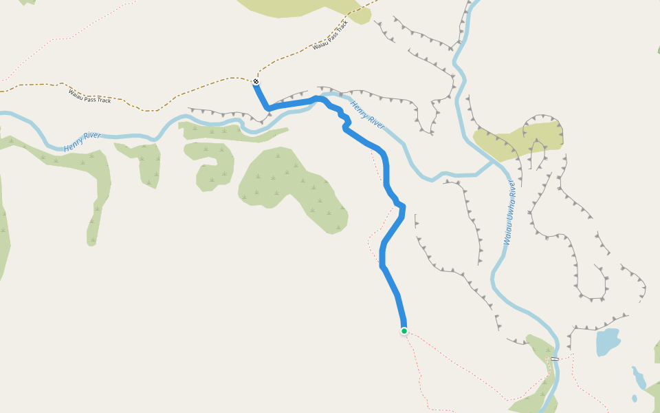 Henry Track walking route map in Poplars Range
