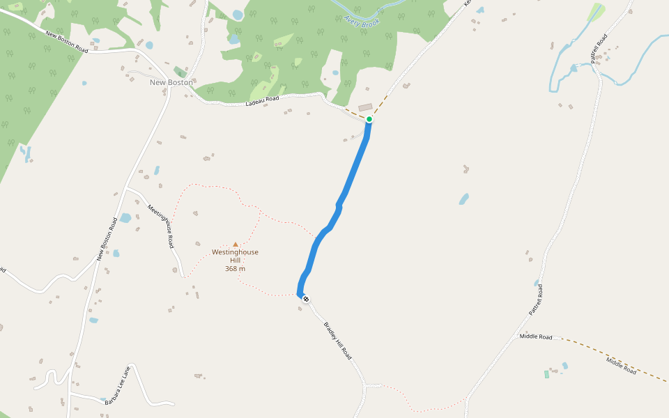 Bradley Hill Trail walking route map in Norwich