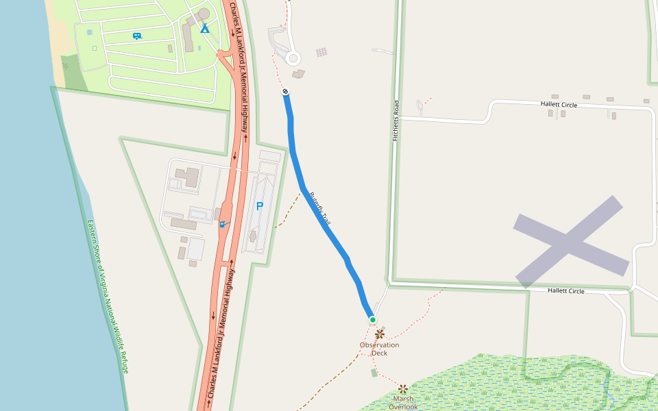 Buterfly Trail walking route map in Cape Charles