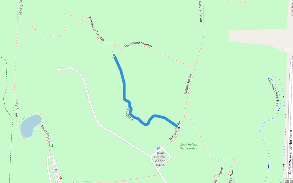 Peatland walking route map in Hartville