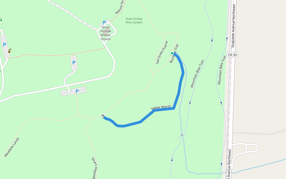Sedge Marsh walking route map in Hartville