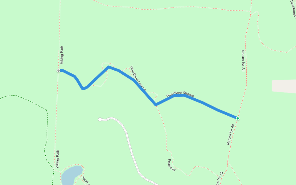 Woodland Swamp walking route map in Hartville
