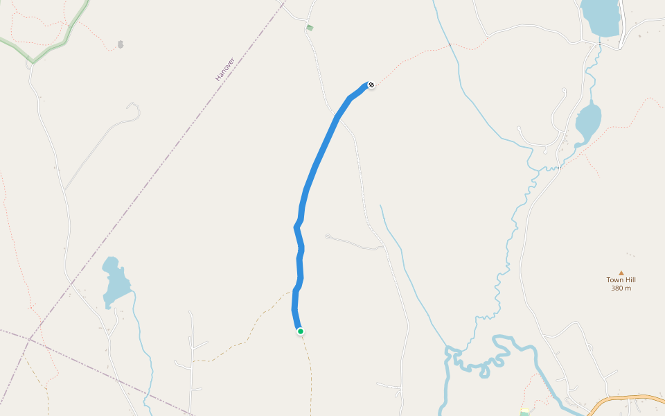 Lovejoy Brook Road walking route map in Canaan